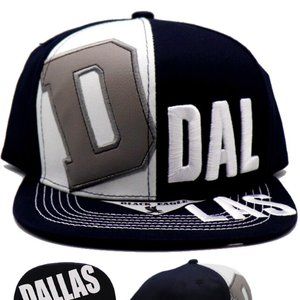 Dallas Black Eagle D Panel Snapback Hat